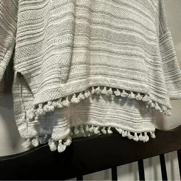 Madewell Short-Sleeve Fringe Hoodie Sweater XS - Picture 4 of 11